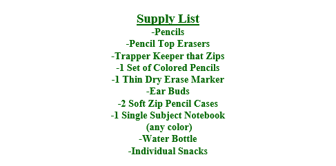 Supply List